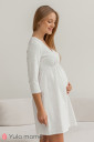 Нічна сорочка Alisa для вагітних і годування, Кольорові краплинки на молочному