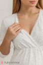 Нічна сорочка Alisa для вагітних і годування, Кольорові краплинки на молочному