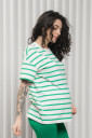 Смугаста футболка Kirby для вагітних з секретом для годування, біло-зелена