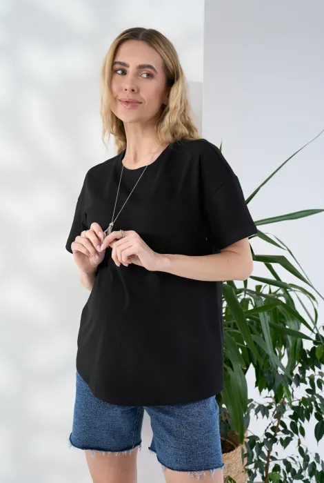 Футболка Goldie для вагітних і годування, чорна