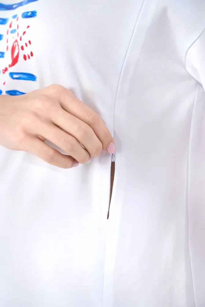 Базова футболка Seaside для вагітних з секретом для годування, біла Базова футболка Seaside для вагітних з секретом для годування, біла