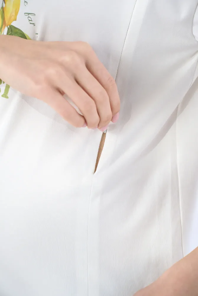 Базова футболка Dolce для вагітних з секретом для годування, молочна Базова футболка Dolce для вагітних з секретом для годування, молочна