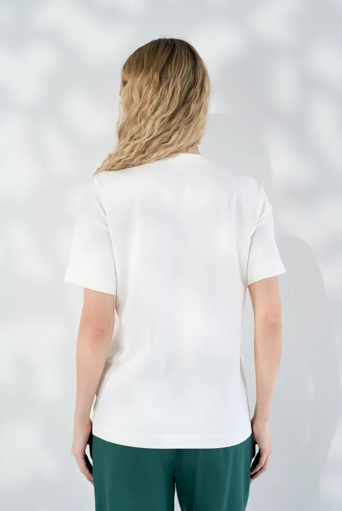 Базова футболка Dolce для вагітних з секретом для годування, молочна Базова футболка Dolce для вагітних з секретом для годування, молочна