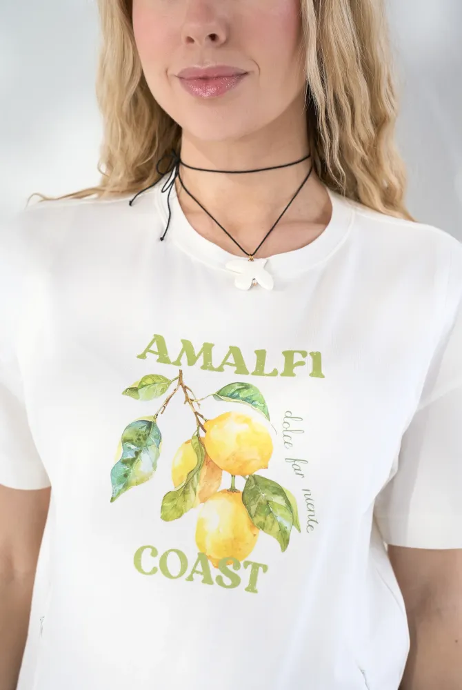 Базова футболка Dolce для вагітних з секретом для годування, молочна Базова футболка Dolce для вагітних з секретом для годування, молочна