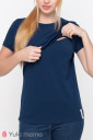 Синяя футболка для беременных и кормления Margo