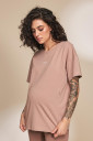 Базова футболка Muse для вагітних з секретом для годування, капучіно