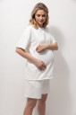 Костюм для беременных футболка и шорты Mikaela, молочного цвета