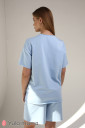 Костюм для беременных футболка и шорты Freedom, голубого цвета