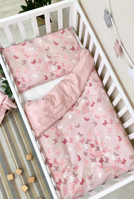 Сменный комплект постельного белья Baby dream, Бабочки на розовом