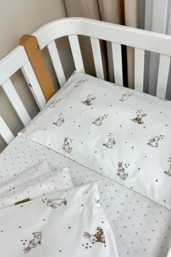 Комплект змінної дитячої постільної білизни Baby Mix New, Зайчики романтік