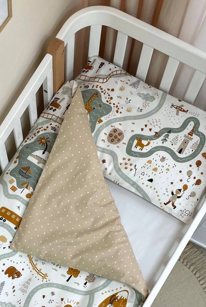 Сменный комплект постельного белья Baby Mix, Железная дорога Сменный комплект постельного белья Baby Mix, Железная дорога