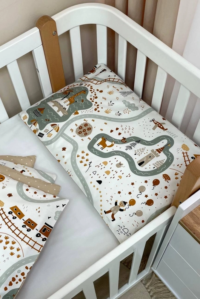 Сменный комплект постельного белья Baby Mix, Железная дорога Сменный комплект постельного белья Baby Mix, Железная дорога