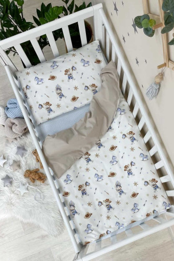 Комплект сменного детского постельного белья Baby Mix, Western голубой