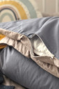 Комплект сменного постельного белья для подростков, Серый и джинсовый