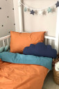 Комплект сменного постельного белья для подростков, Терракотовый и аквамарин