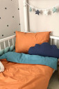 Комплект сменного постельного белья для подростков, Терракотовый и аквамарин