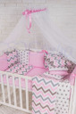 Балдахин Baby Design, белый с розовым