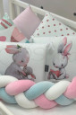Комплект захисних бортиків в дитяче ліжко Baby Design, Зайчики