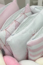 Комплект захисних бортиків в дитяче ліжко Baby Design, Рожева геометрія