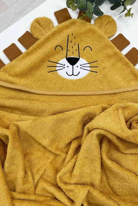 Махровое полотенце-уголок Львенок