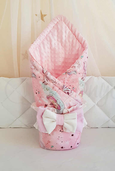Конверт-одеяло Единорожкы, розовый