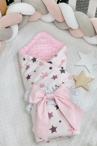 Конверт-одеяло Stars, Серо-розовый