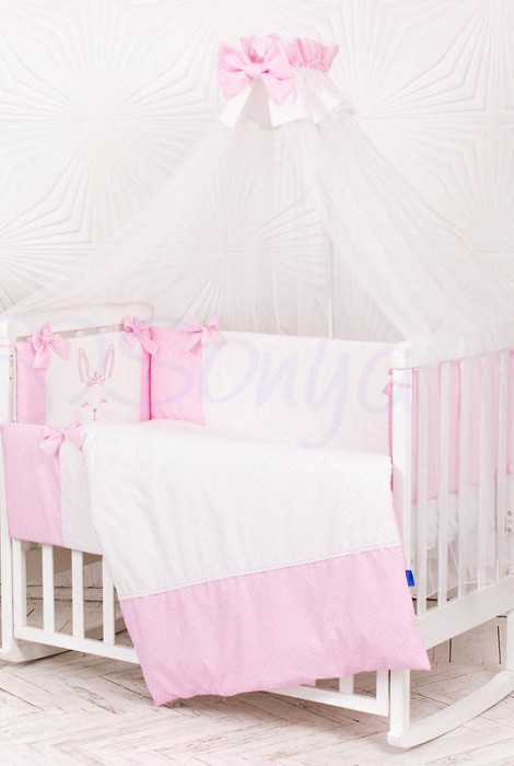 Комплект детского постельного белья с 7 предметов Smile, розовый
