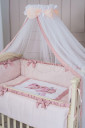 Комплект детского постельного белья с 7 предметов Мишка Bonya, персиковый