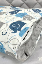 Плед-конверт с одеялом, Голубые слоники