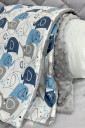 Плед-конверт с одеялом, Голубые слоники