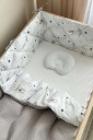 Вафельний плед-конверт із ковдрою Baby Dream, Коти у хмарах сірі