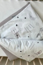 Вафельный плед-конверт с одеялом Baby Dream, коты в облаках серые