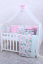 Комплект захисних бортиків в дитяче ліжко Baby Design, Flowers