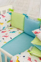 Комплект переменного детского постельного белья с 3 предметов Baby Design Premium, Dino бирюза