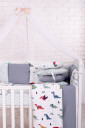 Комплект защитных бортиков в детскую кровать Baby Design Premium, Дино