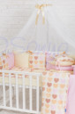 Комплект дитячої постільної білизни із 7 предметів Baby Design, Ванільні сердечка