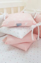 Комплект переменного детского постельного белья с 3 предметов Baby Design Premium, Кролики розовый