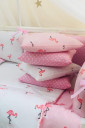 Комплект переменного детского постельного белья с 3 предметов Baby Design Premium, фламинго