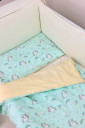 Комплект детского постельного белья с 7 предметов Nice, Единороги на мяте