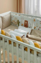 Повний комплект дитячої постільної білизни з ковдрою і подушкою та бортиками Art Design, Альпака