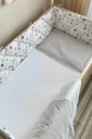 Полный комплект постельного белья в детскую кроватку Baby Dream, Stars розового цвета
