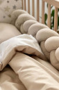 Полный комплект постельного белья в детскую кроватку Baby Dream, Stars бежевого цвета