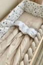 Повний комплект постільної білизни в дитяче ліжечко Baby Dream, Stars бежевого кольору