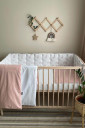 Полный комплект постельного белья в детскую кроватку Baby Dream, ПУДРОВЫЕ ВЕТОЧКИ-КОТИКИ