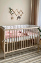 Полный комплект постельного белья в детскую кроватку Baby Dream, ПУДРОВЫЕ ВЕТОЧКИ-КОТИКИ