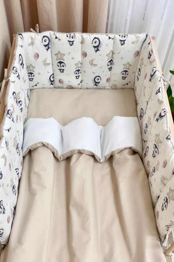 Комплект детского постельного белья з 6 предметов Baby Dream, Пингвин