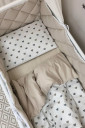 Комплект детского постельного белья из 6 предметов Baby Mix, Серо-бежевые сердца