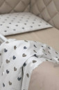 Комплект детского постельного белья из 6 предметов Baby Mix, Серо-бежевые сердца