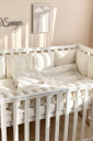 Полный комплект постельного белья в детской кроватке DreamLand, молочный
