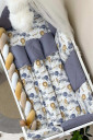 Полный комплект постельного белья для новорожденных Happy night, с львёнком